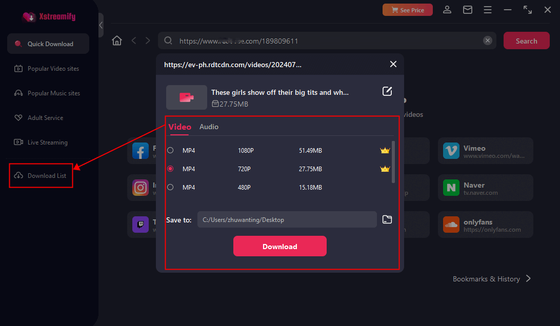 choose the boundhub video quality and store loaction