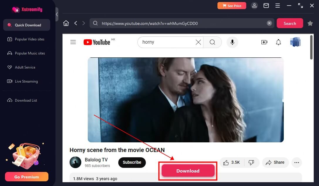 download hidden porn on youtube with xstreamify