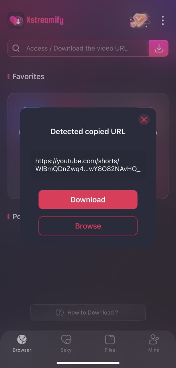 download youtube shorts in xstreamify