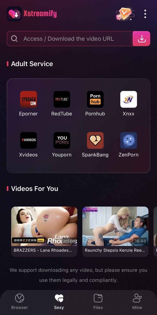 xstreamify porn videos downloader app