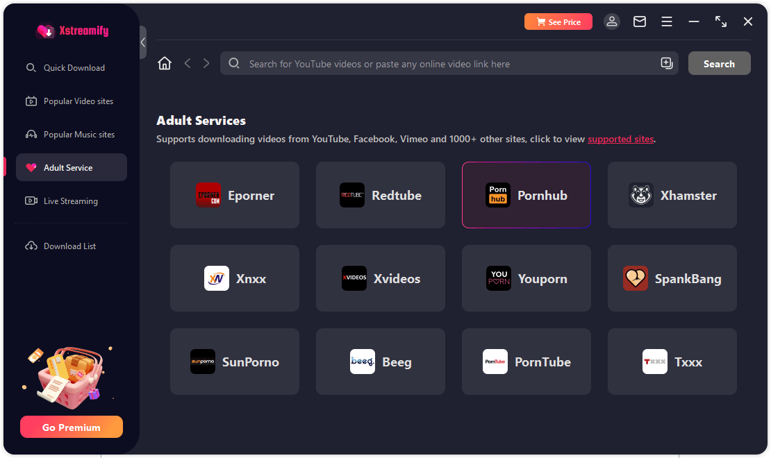 xstreamify click pornhub icon